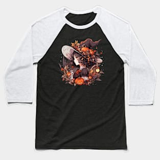 Cute Halloween Witch Baseball T-Shirt